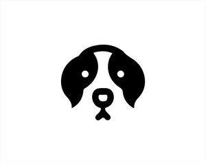 Dog head logo icon. Silhouette simple. Flat style. Black dog face.Dog logo design template. Vector illustration Animal Logotype concept. 