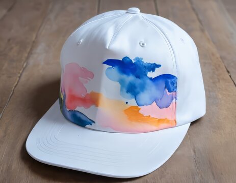 gorra con pintura de acuarela