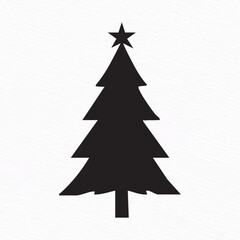 Fototapeta premium Silhouette set of Christmas tree illustrations in diverse artistic styles, ideal for festive design elements, holiday decor, and seasonal graphics