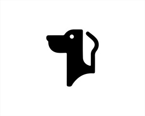 Dog head logo icon. Silhouette simple. Flat style. Black dog face.Dog logo design template. Vector illustration Animal Logotype concept. 