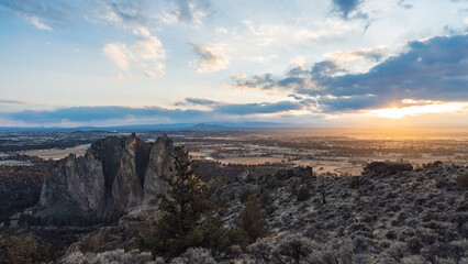 Bend Oregon Dessert Landscape at Sunset
