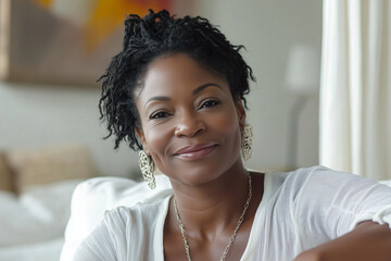 Middle-aged Black Woman Life Coach, Wellness Concept, Empowering Others