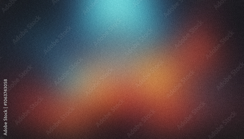 Poster abstract design with a subtle light effect created by a blend of blue, orange, and brown colors on a