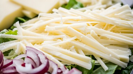 Parmesan Shavings : Cheese pattern. Cheese board. Cheese dices and slicesDelicate Parmesan cheese shavings piled high on a salad. The thin, translucent slices add elegance and flavor. Consider 