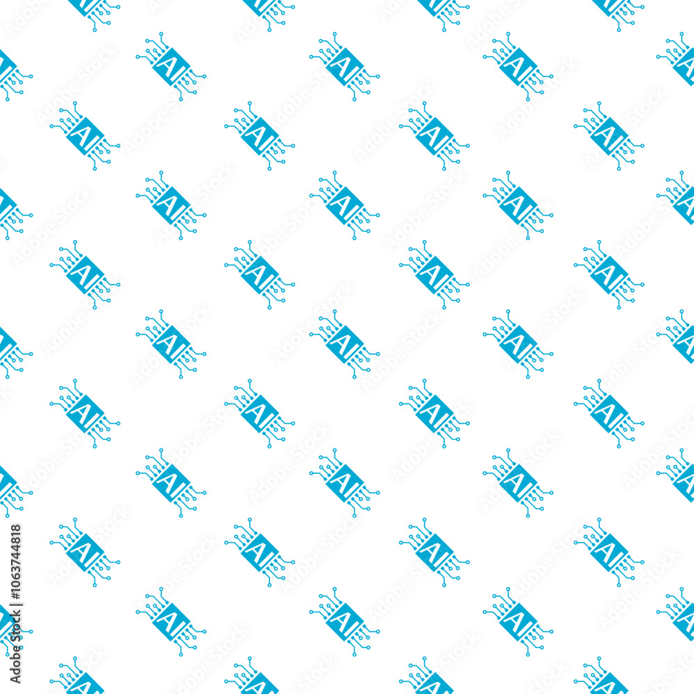 Poster ai icon pattern seamless isolated on white background