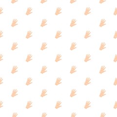 Heart on hand icon pattern seamless isolated on white background