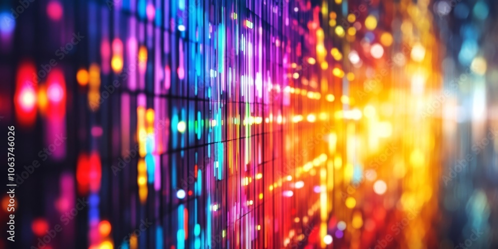 Poster a breathtaking and stunning display of vibrant and colorful lights that create an abstract visual ex
