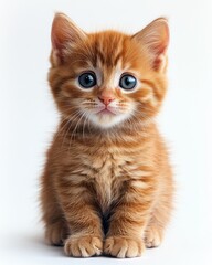 Obraz premium Adorable Orange Kitten Sitting with Soft Fur