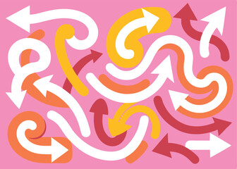 Obraz premium llustrator Artwork thin curved arrows vector 