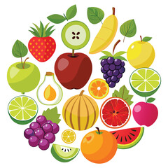 fruits set vector