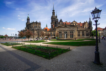 Fototapeta premium Old city of Dresden in Germany on a summer day