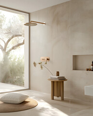 Head and matching extension arm in matte lack, brushed gold or polished chrome. color coordinate the rest bathroom decor. 3D render.