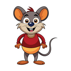 funny mouse on white background