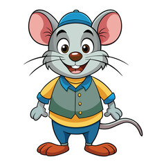 funny mouse on white background