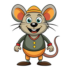 funny mouse on white background