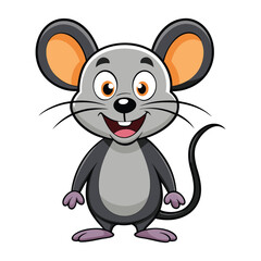 funny mouse on white background