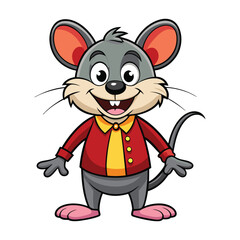 funny mouse on white background