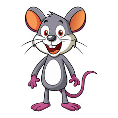 funny mouse on white background