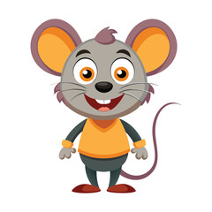 funny mouse on white background