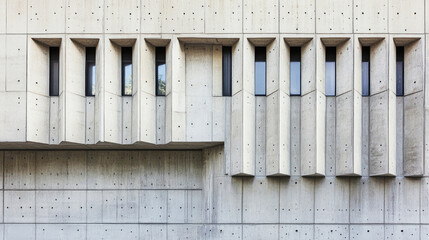 Exploring neo brutalist architecture with geometric concrete patterns