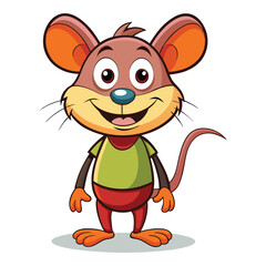 funny mouse on white background