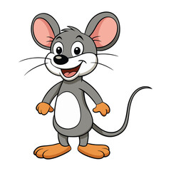 funny mouse on white background