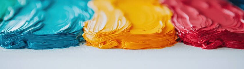 Colorful paint strokes on a white background, perfect for creative designs and artistic projects.