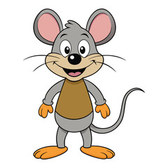 funny mouse on white background