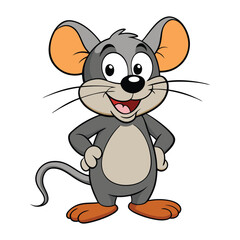 funny mouse on white background