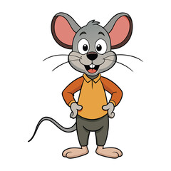 funny mouse on white background