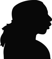 a girl head silhouette vector