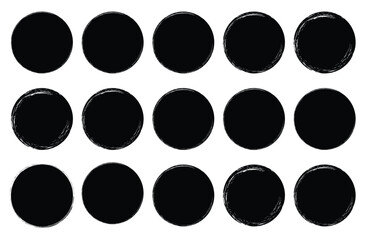 Black stamp vector. Collection for grunge badge, seal, ink and stamp design template. Round vector isolated on white background. A circular background of black ink drawn by hand. Eps file 14.