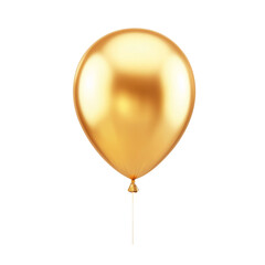 gold helium balloon. Birthday balloon flying for party and celebrations. Isolated on white background. Generative AI