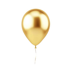 gold helium balloon. Birthday balloon flying for party and celebrations. Isolated on white background. Generative AI