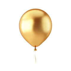 gold helium balloon. Birthday balloon flying for party and celebrations. Isolated on white background. Generative AI