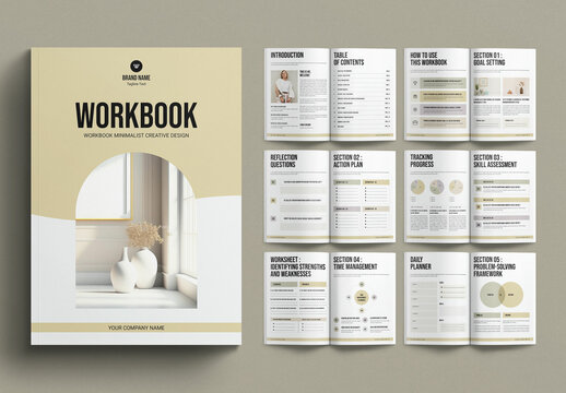 Workbook Template Design Magazine Layout