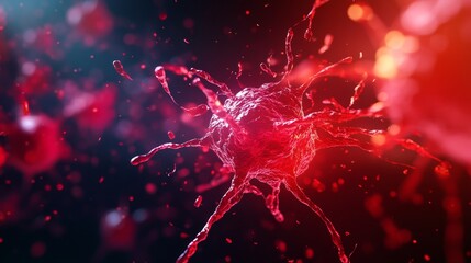 Obraz premium Cell Division and Growth: A Microscopic View, depicting the intricate process of cell division, growth, and proliferation. This image symbolizes life, reproduction, biology, scientific discovery, and