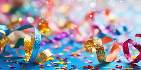 Colorful Streamers and Confetti for Festive Celebration