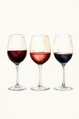 Hand-Drawn Wine Glasses Illustration for Bar Ad