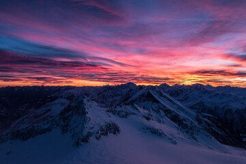 Abendrot &uuml;ber den Bergen
