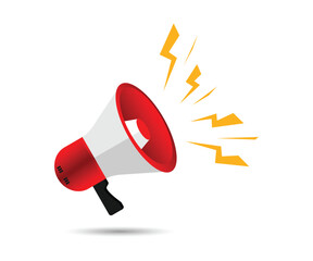 Megaphone illustration. Vector flat icon for promotion product, business information and graphic design 