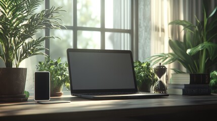 The Cozy Workspace with Laptop