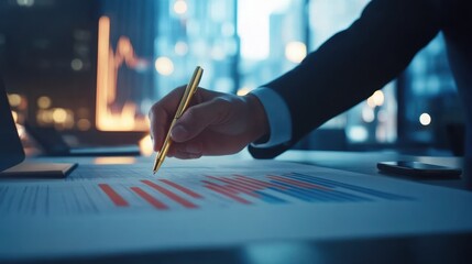 The Businessman Analyzing Reports