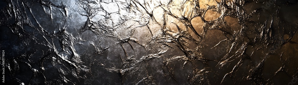 Aufkleber abstract texture of wrinkled metallic surface with light glints