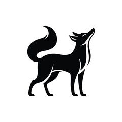 fox silhoutte ,  Minimalist Fox silhoutte Logo Design