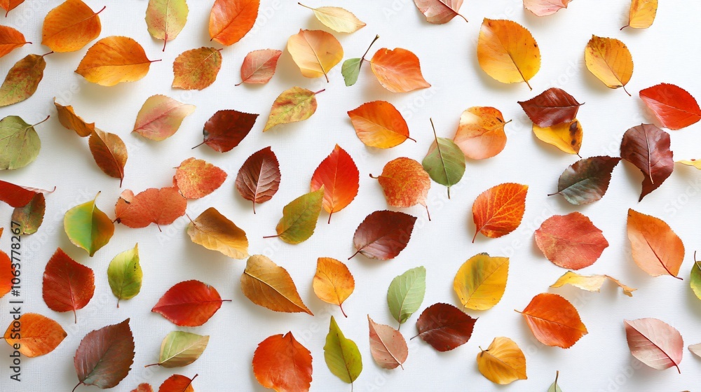 Aufkleber An array of autumn leaves cascading down