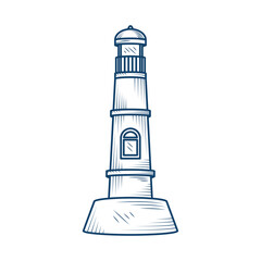 nautical guide lighthouse sketch style