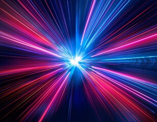 burst of colorful light beams radiating from a central point