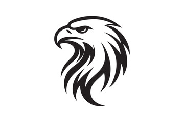 Eagle head silhouette vector art illustration