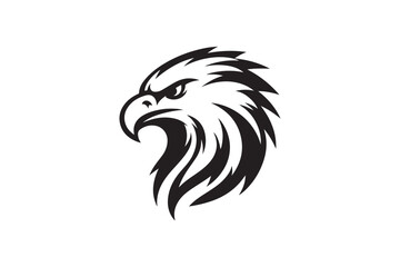 Eagle head silhouette vector art illustration